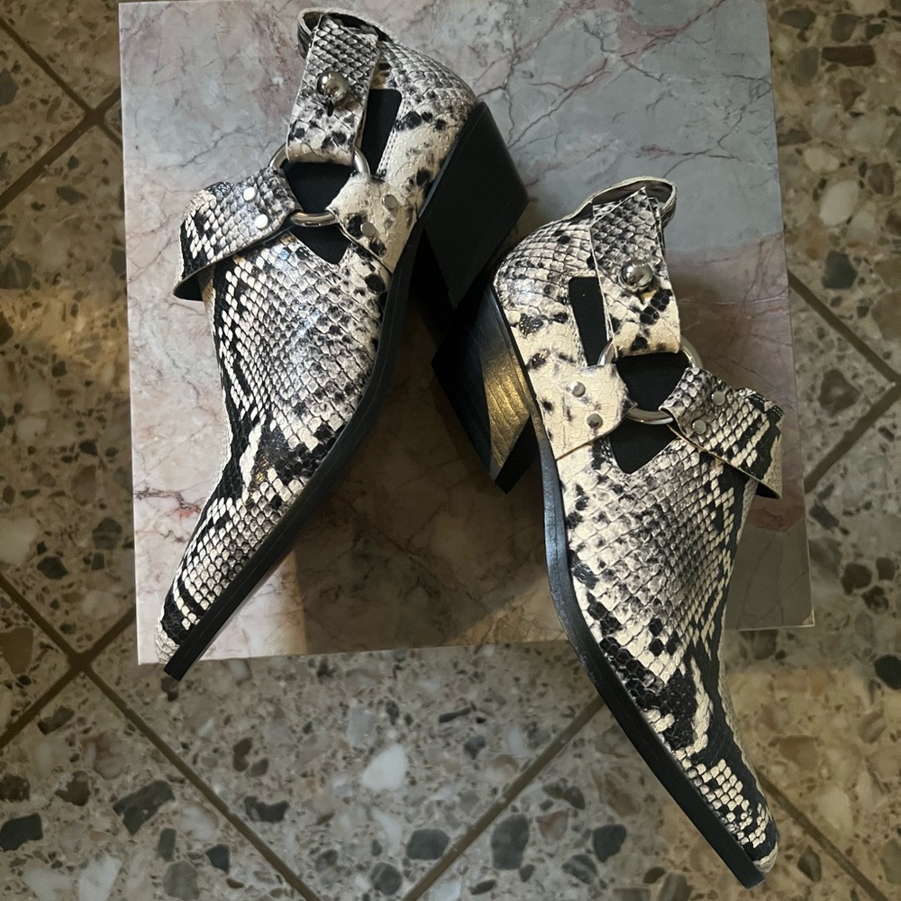 Rag & Bone Westin Harness Boots in Stunning Snake NIB